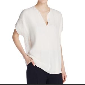 Vince• 100% Silk high low cream blouse